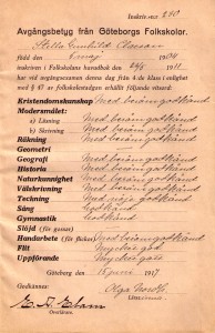 Avgångsbetyget 1917